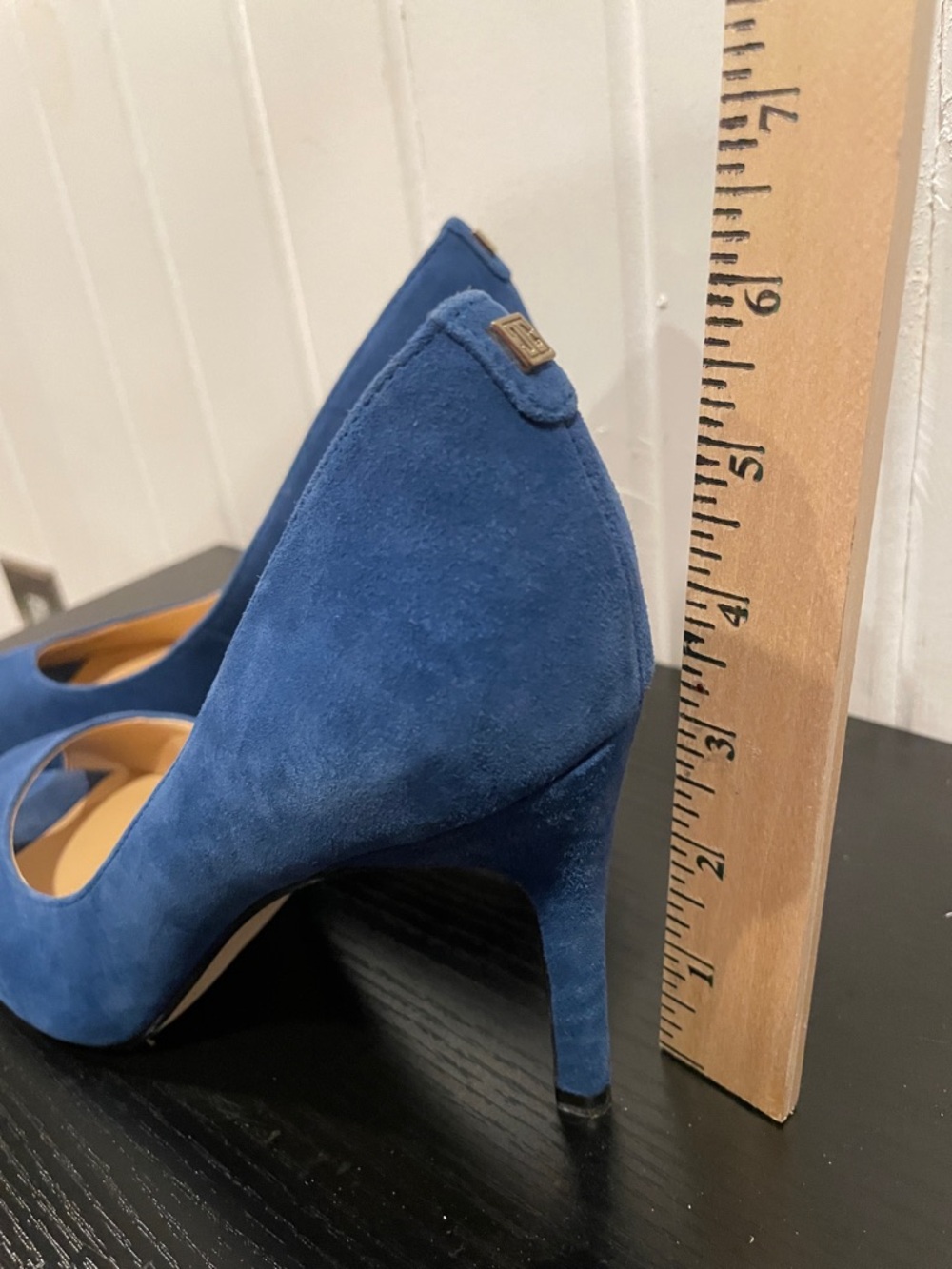 Ivanka Trump Women's Blue Suede Peep-Toe High Heels size 8.5 - Picture 3 of 6